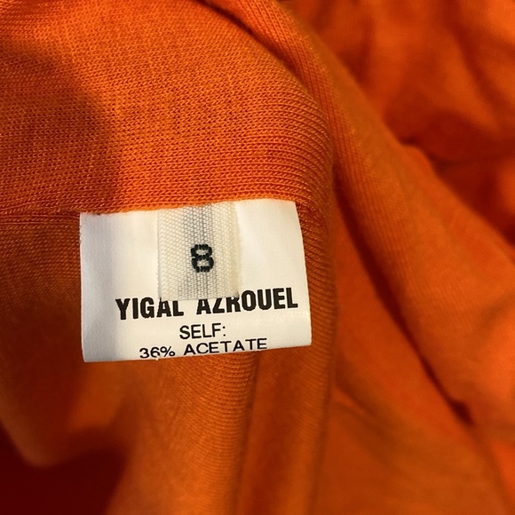 Yigal Azrouel orange Crinkle Fabric V-Neck Cap Sleeve Bodycon Dress - Picture 5 of 7